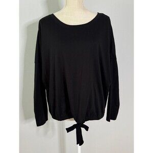 Eberjey Black Long Sleeve Tie Blouse Women's Size Medium